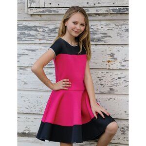 Boutique Dolls & Divas Elegant Black/Hot Pink Girls Tween Dress  NWT 7 8 10